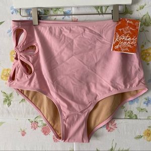 NWT Kortni Jeane Flower Cut-out Swim Bottoms